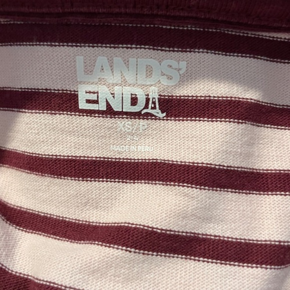 Lands' End Sz XS 100% Cotton Striped Lagenlook 90s Outdoors Classic‎ Logo - Picture 5 of 12